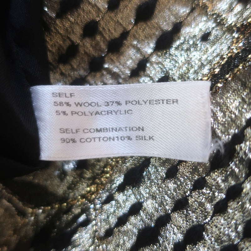 Carolina Herrera Crocodile Degrade Jacquard Dress Black/Gold Size 10