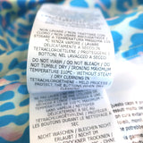 Stella McCartney Short Sleeve Blouse Blue Leopard Print Silk Size 34