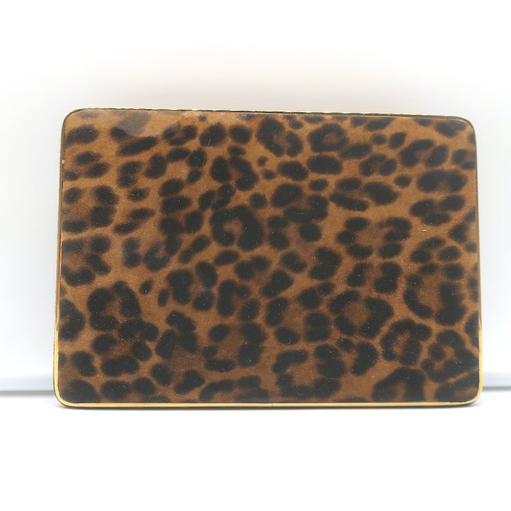 Hunting Season The Square Compact Clutch Leopard Print Suede