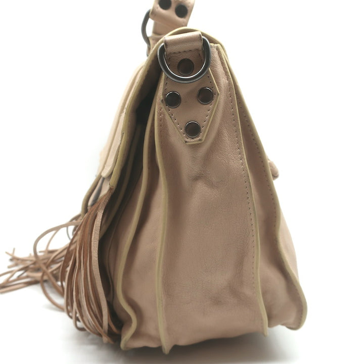 Proenza Schouler PS1 Medium Fringe Satchel Beige Leather Crossbody