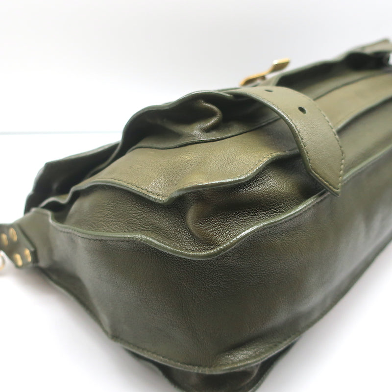 Proenza Schouler PS1 Medium Satchel Olive Green Leather Shoulder Bag