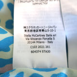 Stella McCartney Short Sleeve Blouse Blue Leopard Print Silk Size 34