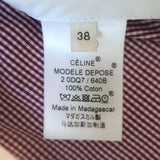 Celine Gingham Puff Sleeve Mini Dress Red/White Cotton Size 38