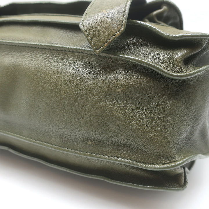 Proenza Schouler PS1 Medium Satchel Olive Green Leather Shoulder Bag