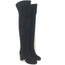 Chanel Over the Knee Boots Black Suede Size 35.5