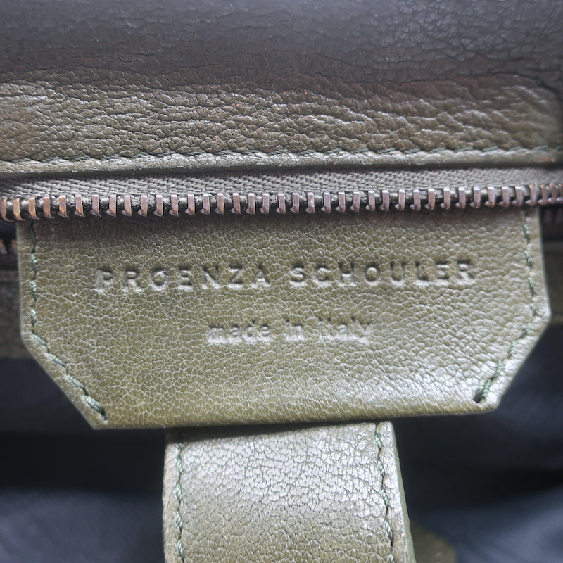 Proenza Schouler PS1 Medium Satchel Olive Green Leather Shoulder Bag