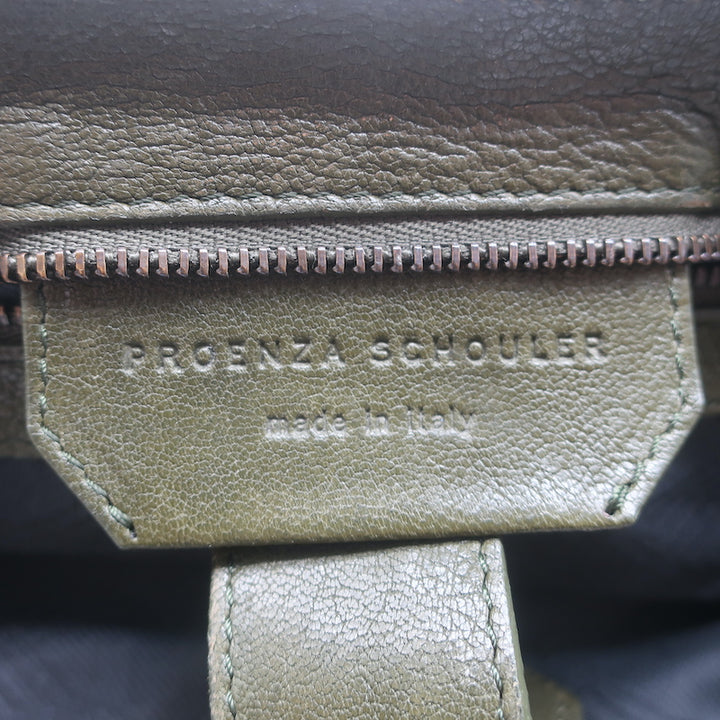 Proenza Schouler PS1 Medium Satchel Olive Green Leather Shoulder Bag