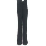 Chanel Over the Knee Boots Black Suede Size 35.5