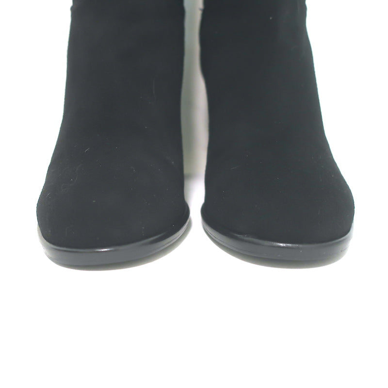 Chanel Over the Knee Boots Black Suede Size 35.5