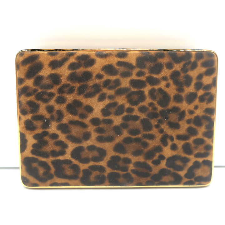 Hunting Season The Square Compact Clutch Leopard Print Suede