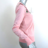 Dolce & Gabbana Floral-Embroidered Cashmere Sweater Light Pink Size 40