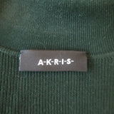 AKRIS Collared Knit Top Dark Green Size US 8 Short Sleeve Sweater