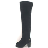 Chanel Over the Knee Boots Black Suede Size 35.5