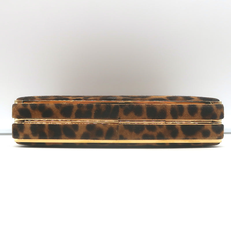 Hunting Season The Square Compact Clutch Leopard Print Suede