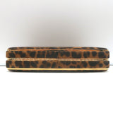 Hunting Season The Square Compact Clutch Leopard Print Suede