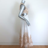 Zimmermann Jeannie Cutout Broderie Anglaise Midi Dress Cream Linen Size 1