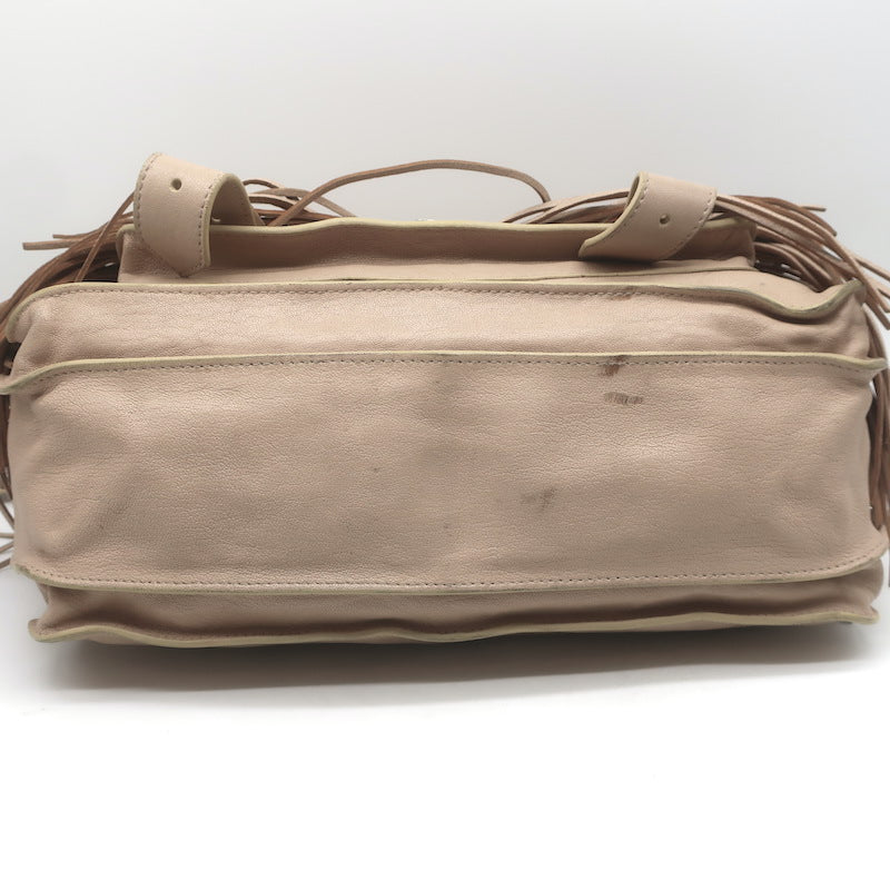 Proenza Schouler PS1 Medium Fringe Satchel Beige Leather Crossbody