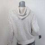 Brunello Cucinelli Sequined Open Knit Hooded Sweater Oat Size Medium