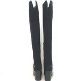Chanel Over the Knee Boots Black Suede Size 35.5