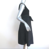 LAUREN Ralph Lauren Tie-Waist Dress Black Pleated Taffeta & Jersey Size 2