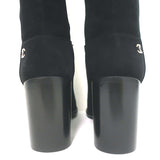 Chanel Over the Knee Boots Black Suede Size 35.5