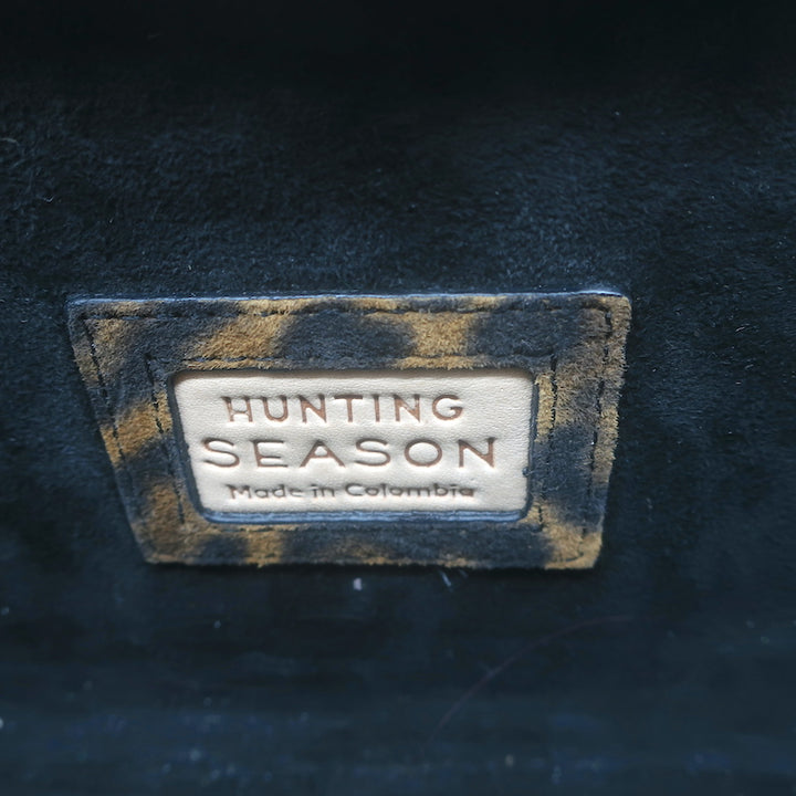 Hunting Season The Square Compact Clutch Leopard Print Suede