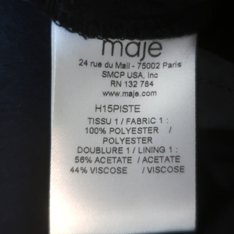 Maje Piste Wrap-Front Sleeveless Jumpsuit Black Crepe Size 38