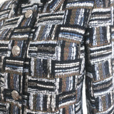 Chanel Woven Tweed Jacket Black/Multicolor Cotton-Mohair Size 38