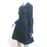 Alaia Metallic Denim Double Breasted Coat Indigo Size 40