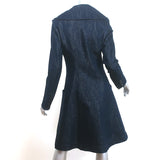 Alaia Metallic Denim Double Breasted Coat Indigo Size 40