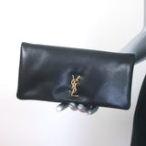 Saint Laurent Calypso Mini Chain Strap Bag Black Padded Lambskin Leather