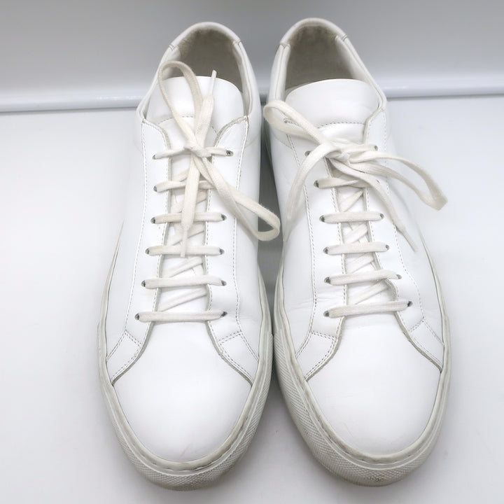 Common Projects Original Achilles Low Top Sneakers White Leather Size 43