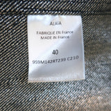 Alaia Metallic Denim Double Breasted Coat Indigo Size 40