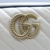Gucci GG Marmont Chain-Strap Small Camera Bag Cream Quilted Leather Crossbody