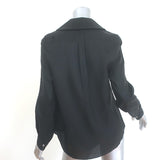 Comme des Garcons Peter Pan Collar Shirt Black Cupro Size Small Long Sleeve Top