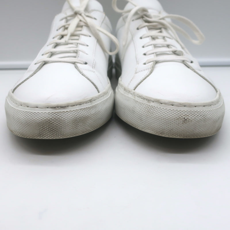 Common Projects Original Achilles Low Top Sneakers White Leather Size 43