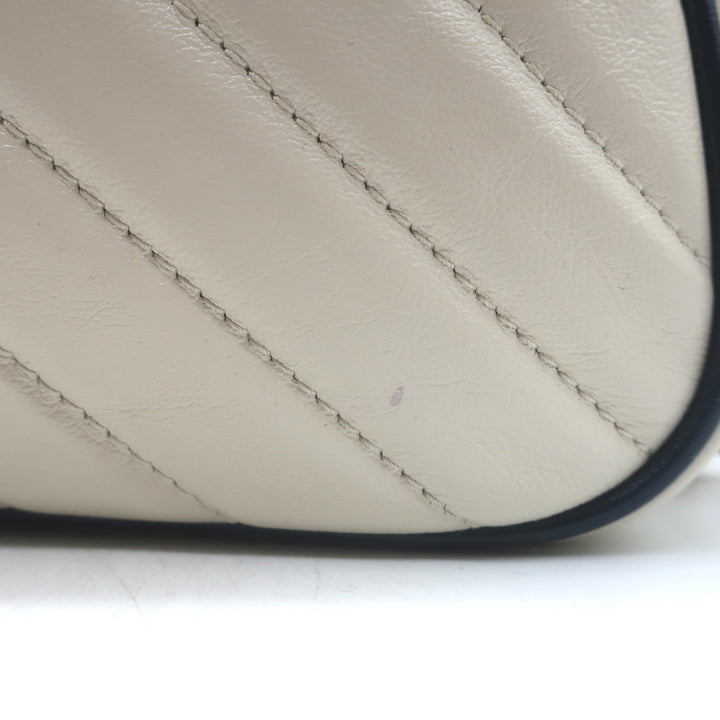 Gucci GG Marmont Chain-Strap Small Camera Bag Cream Quilted Leather Crossbody