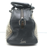 Christian Louboutin Panettone Studded Bowler Bag Black Grained Leather