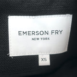 Emerson Fry Topper Coat Black Linen Size Extra Small Short Sleeve Jacket