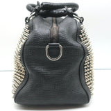 Christian Louboutin Panettone Studded Bowler Bag Black Grained Leather