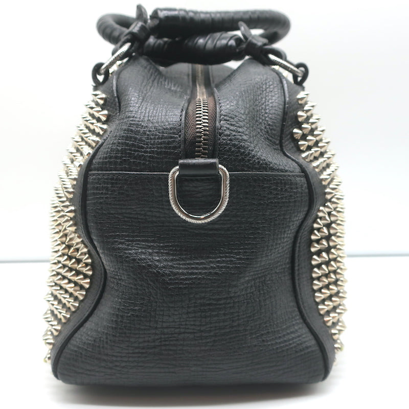 Christian Louboutin Panettone Studded Bowler Bag Black Grained