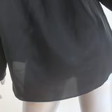 Comme des Garcons Peter Pan Collar Shirt Black Cupro Size Small Long Sleeve Top