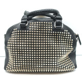 Christian Louboutin Panettone Studded Bowler Bag Black Grained Leather