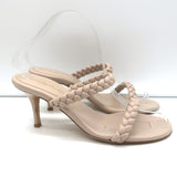 Gianvito Rossi Marley 70 Braided Slide Sandals Nude Leather Size 38.5