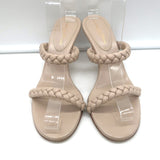 Gianvito Rossi Marley 70 Braided Slide Sandals Nude Leather Size 38.5