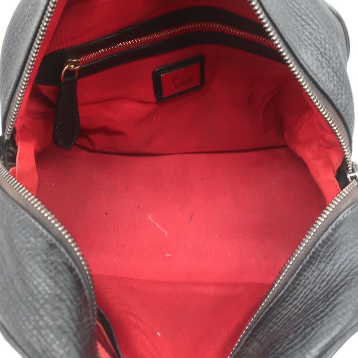 Christian Louboutin Panettone Studded Bowler Bag Black Grained Leather