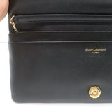 Saint Laurent Calypso Mini Chain Strap Bag Black Padded Lambskin Leather