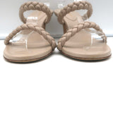 Gianvito Rossi Marley 70 Braided Slide Sandals Nude Leather Size 38.5