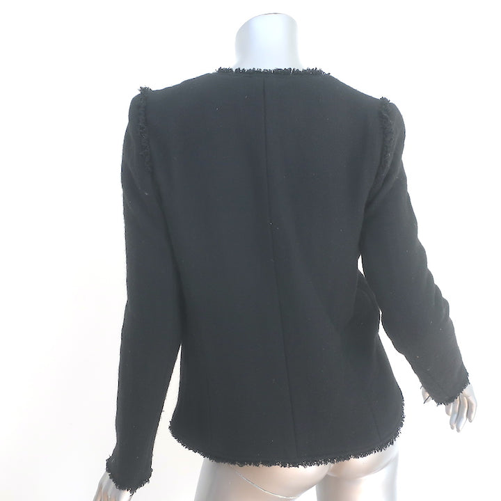 IRO Anglet Tweed Jacket Black Wool-Blend Size 36
