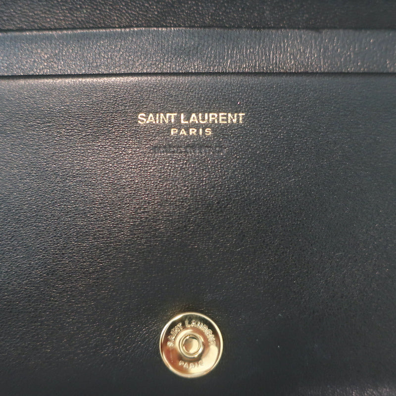 Saint Laurent Calypso Mini Chain Strap Bag Black Padded Lambskin Leather